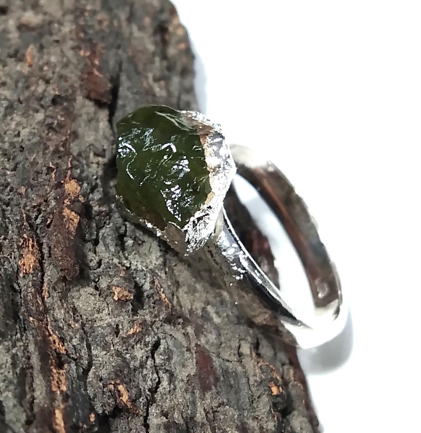 Natural Raw Peridot Rough Gemstone Ring, 925 Solid Sterling Silver Ring, Peridot Stone Size 11x9mm Handmade Ring, Gift Wedding Ring Jewelry